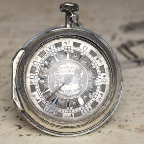 MARKWICK MARKHAM Ottoman Market Silver Pair Case Verge Antique Pocket Watch