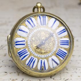 1690s LOUIS XIV OIGNON Verge Fusee Antique Pocket Watch MONTRE COQ