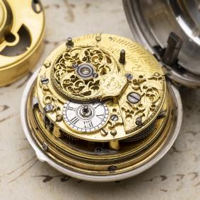 1750s HALF QUARTER 1/8 REPEATING CYLINDER FUSEE Pair Cased Antique Repeater Pocket Watch - non verge!