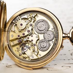 INDEPENDENT SECONDS & REPEATING Gold Antique Pocket Watch by E.J. Gondolo / Audemars