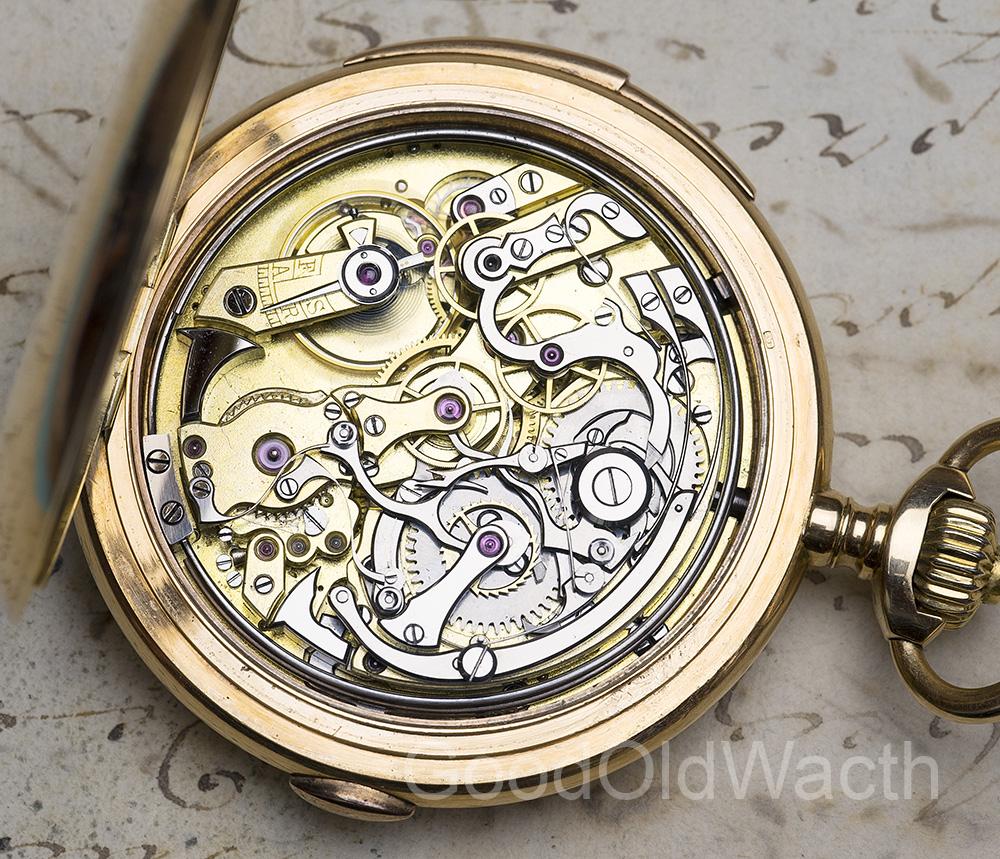 LECOULTRE Hi Grade MINUTE REPEATER CHRONOGRAPH Gold Repeating Pocket Watch