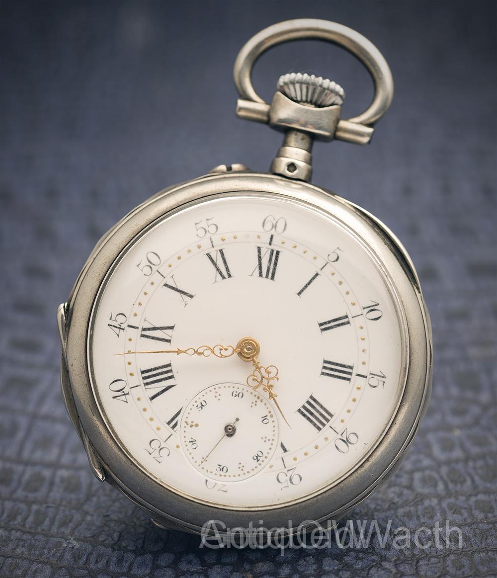 Antique Sterling Silver Pocket Watch with LeCoultre