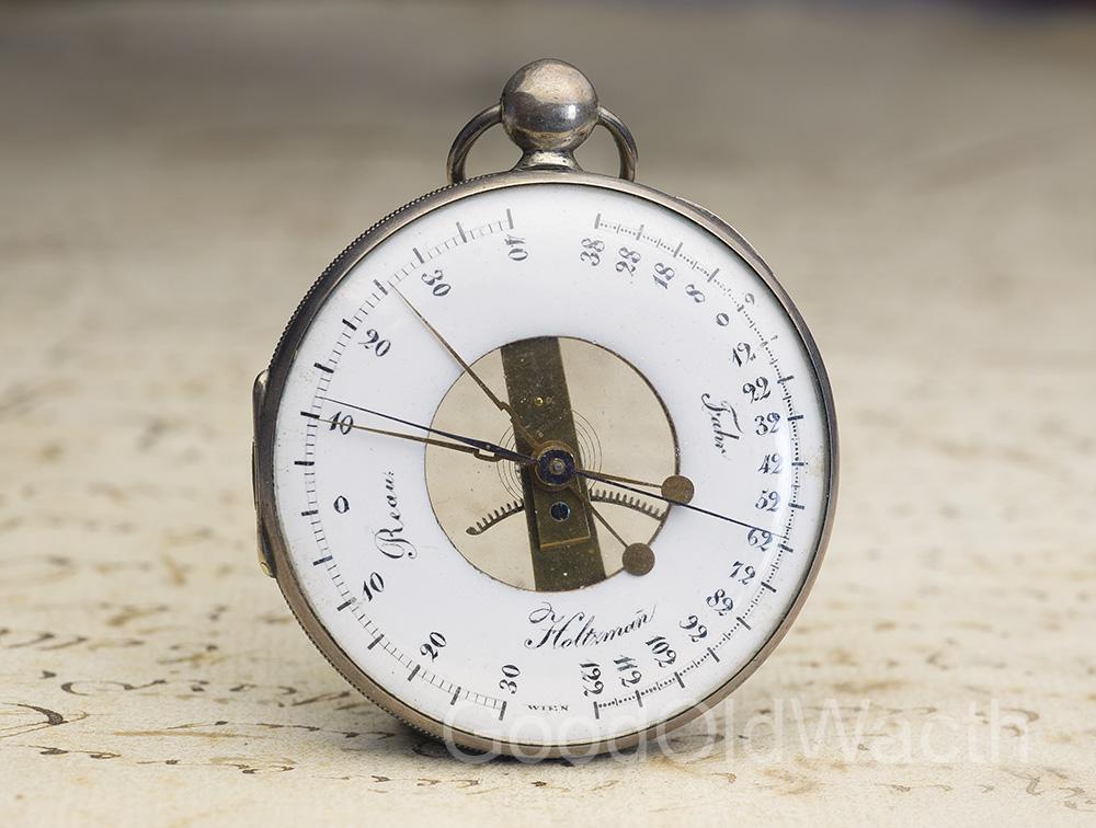 Rare Early XIX Réaumur Antique Pocket Thermometer by Johan Holzmann in Wien