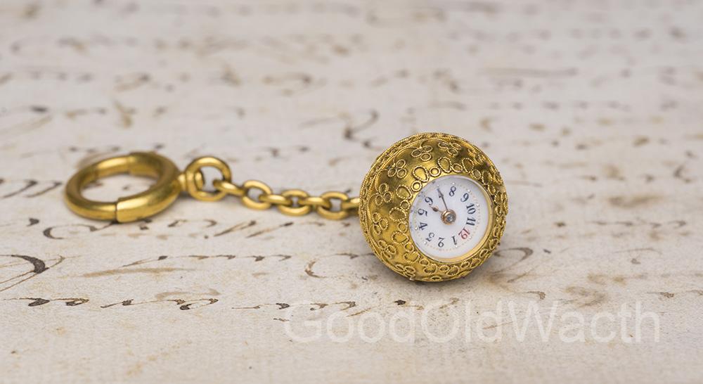 GENEVE BOULE - Miniature Antique Pocket Watch with Unusual Winding Mechanism