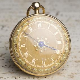 18k GOLD REPEATER Verge Fusee Antique Repeating Pocket Watch