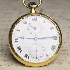 Power Reserve CERTIFIED CHRONOMETER 18k Gold Antique Pocket Watch 