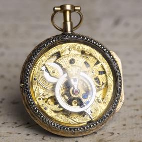 SKELETONIZED GOLD VERGE FUSEE Antique Pocket Watch