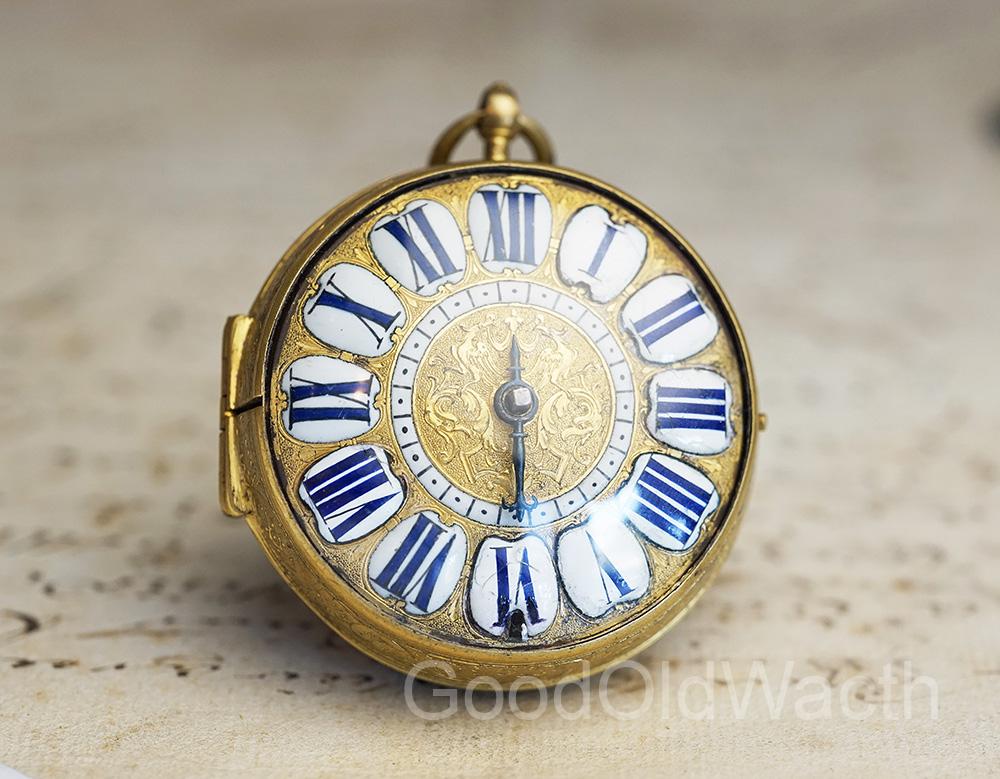 1700 SINGLE HANDED LOUIS XIV OIGNON Verge Fusee Antique Pocket Watch