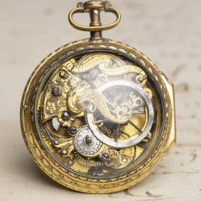 SKELETONIZED Verge Fusee Antique Pocket Watch signed by GRAHAM LONDON