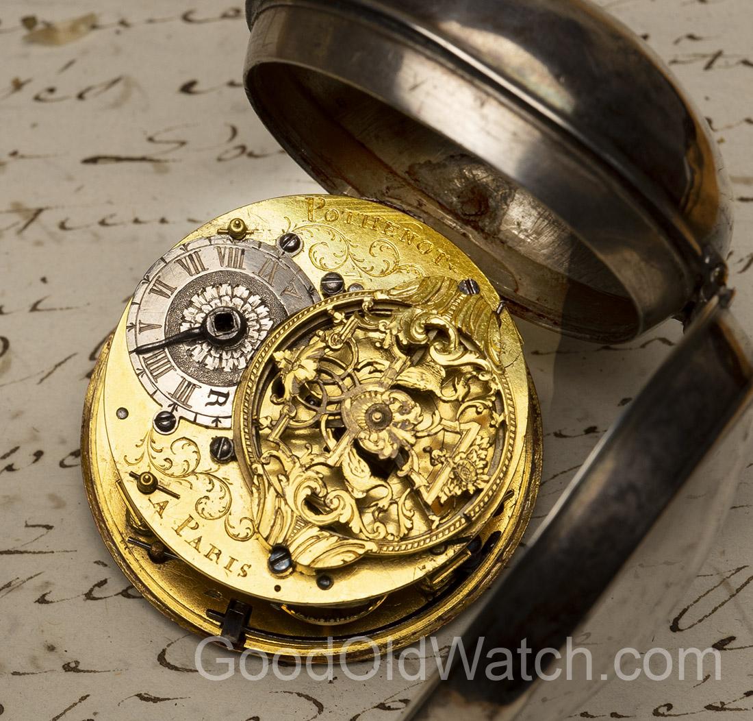 1710 LOUIS XIV OIGNON Verge Fusee Antique Pocket Watch MONTRE COQ SpindelTaschenuhr