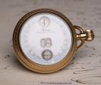 DIGITAL INDICATION Jumping Hours & Minutes  Antique Pocket Watch in 18k Gold Case