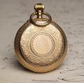 DIGITAL INDICATION Jumping Hours & Minutes  Antique Pocket Watch in 18k Gold Case