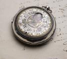 Portrait Miniature Early 1700s Champleve DIAL Pair Cased Verge Fusee Antique Pocket Watch
