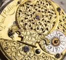 Portrait Miniature Early 1700s Champleve DIAL Pair Cased Verge Fusee Antique Pocket Watch
