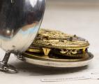 Portrait Miniature Early 1700s Champleve DIAL Pair Cased Verge Fusee Antique Pocket Watch