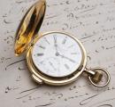 ULLMANN HongKong Shanghai Tientsin Quarter REPEATING 14k Gold Antique Pocket Watch