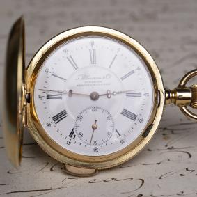 ULLMANN HongKong Shanghai Tientsin Quarter REPEATING 14k Gold Antique Pocket Watch