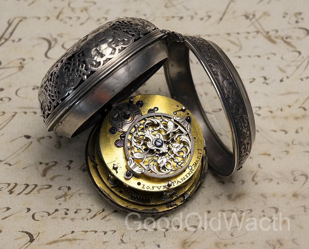 1710s OIGNON REPEATING Verge Fusee Antique Pocket Watch MONTRE COQ SpindelTaschenuhr