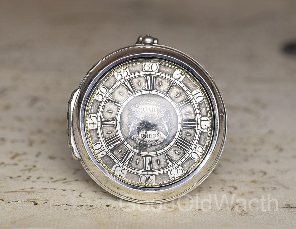 DANIEL QUARE - 1700s Pair Cased Verge Fusee British Antique Pocket Watch