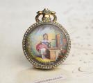 BOVET Fleurier CHINESE MARKET ENAMEL PAINTING Antique Pocket Watch