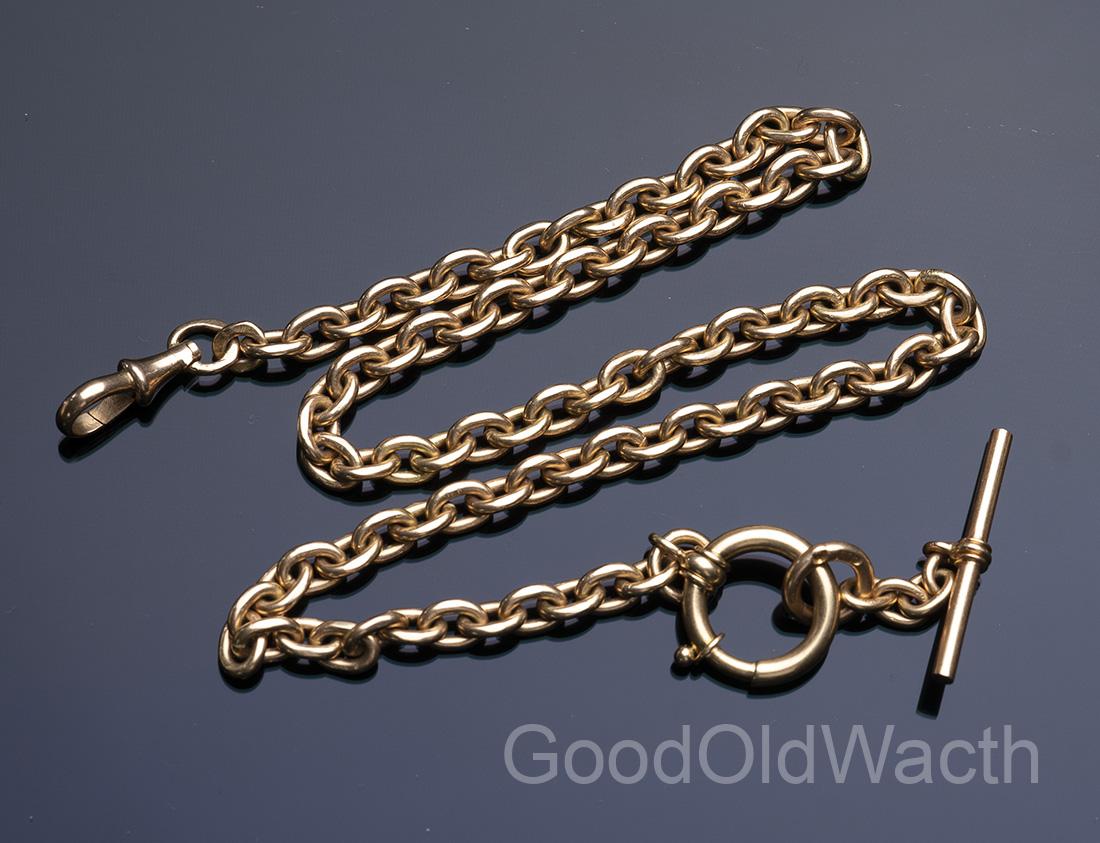 Antique 14k Gold Pocket Watch Chain - 42 cm, 38 grams