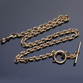 Antique 14k Gold Pocket Watch Chain - 42 cm, 38 grams