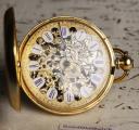 18k Gold Skeletonized Antique Hunter Pocket Watch