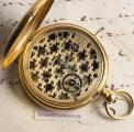 18k Gold Skeletonized Antique Hunter Pocket Watch