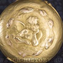 Antique golden lady pocket watch with putty by Raphael