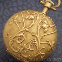 Golden lady pocket watch by LeCoultre, Art Nouveau style 