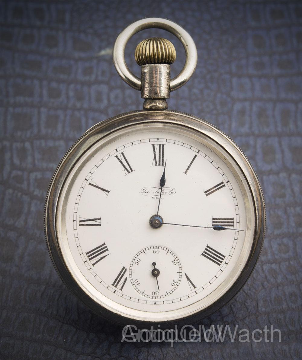 American silver pocket watch by Waterbury with duplex escapement