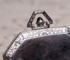 Art-Deco Octagonal PLATINUM & DIAMOND Antique Pocket Watch with BLUE JEWELS SET MOVEMENT