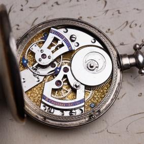 Fleurier RUBY DUPLEX Chinese Market Silver Pocket Watch 