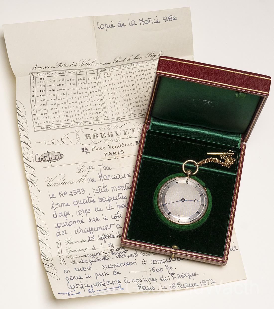 ABRAHAM LOUIS BREGUET Repeating Pocket Watch from 1825 with Box and CERTIFICATE
