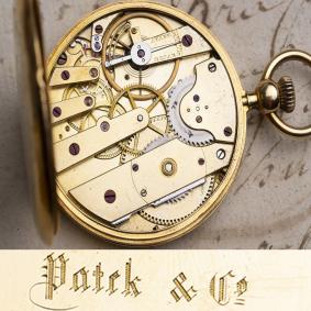 Rare 1840s Patek Philippe Antique 18k Gold Pocket Watch
