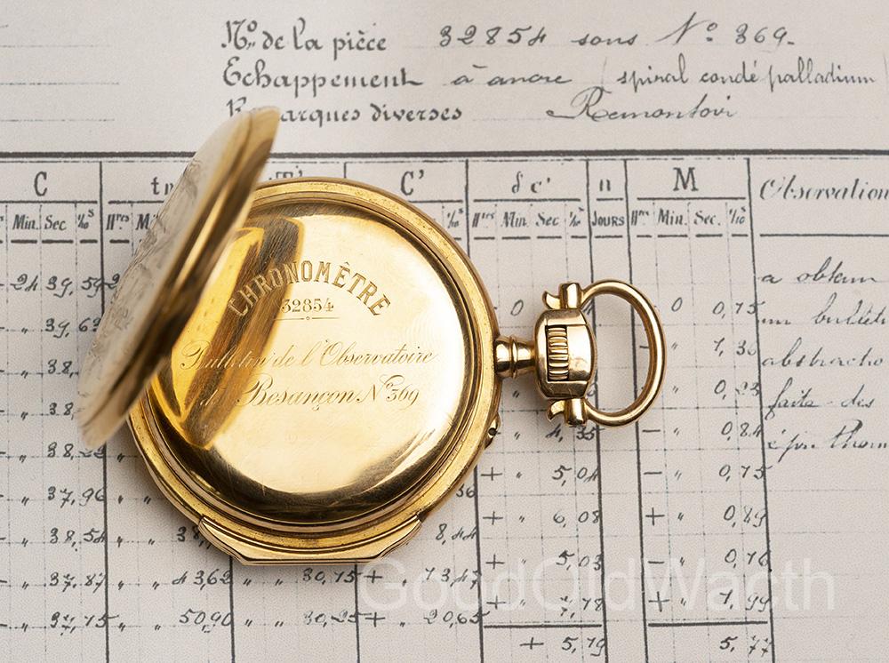 CERTIFIED CHRONOMETER with BULLETIN DE MARCHE  Antique Pocket Watch
