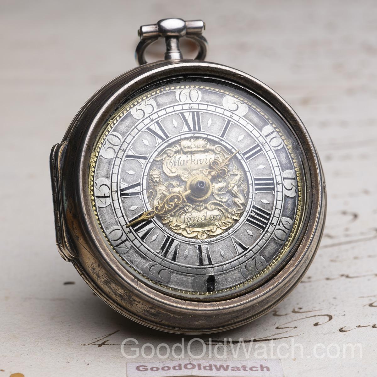 1710 MUCK PENDULUM Verge Fusee British Antique Pocket Watch by JAMES MARKWICK