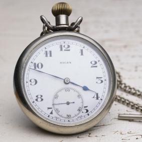 c. 1938 Rolex Military Deck Chronometer Pocket Watch w/ enamel dial