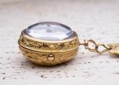 Solid GOLD Repousse Pair Case Antique Verge Fusee Pocket Watch w/ Chatelain
