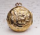 Solid GOLD Repousse Pair Case Antique Verge Fusee Pocket Watch w/ Chatelain