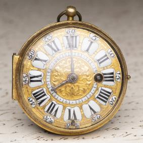 1710s LOUIS XIV OIGNON Verge Fusee Antique Pocket Watch MONTRE COQ