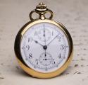 HighGrade LeCoultre CHRONOGRAPH Antique Gold Pocket Watch