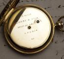 Early 3 Hammers RUBY CYLINDER MINUTE REPEATER - 18k Gold Antique REPEATING Pocket Watch