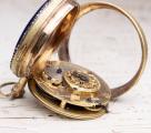 c. 1800 Vestal Enamel Miniature Antique Verge Fusee Pocket Watch by Bouvier Geneve
