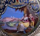 Lac Leman Paysage Enamel Miniature GOLD Verge Fusee Antique Pocket Watch by DesRoches Geneve