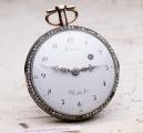 Lac Leman Paysage Enamel Miniature GOLD Verge Fusee Antique Pocket Watch by DesRoches Geneve
