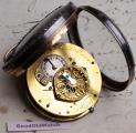 Lac Leman Paysage Enamel Miniature GOLD Verge Fusee Antique Pocket Watch by DesRoches Geneve