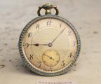 Thin Elegant GOLD & ENAMEL Gents Antique Pocket Watch by HAAS NEVEUX