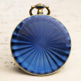Thin Elegant GOLD & ENAMEL Gents Antique Pocket Watch by HAAS NEVEUX