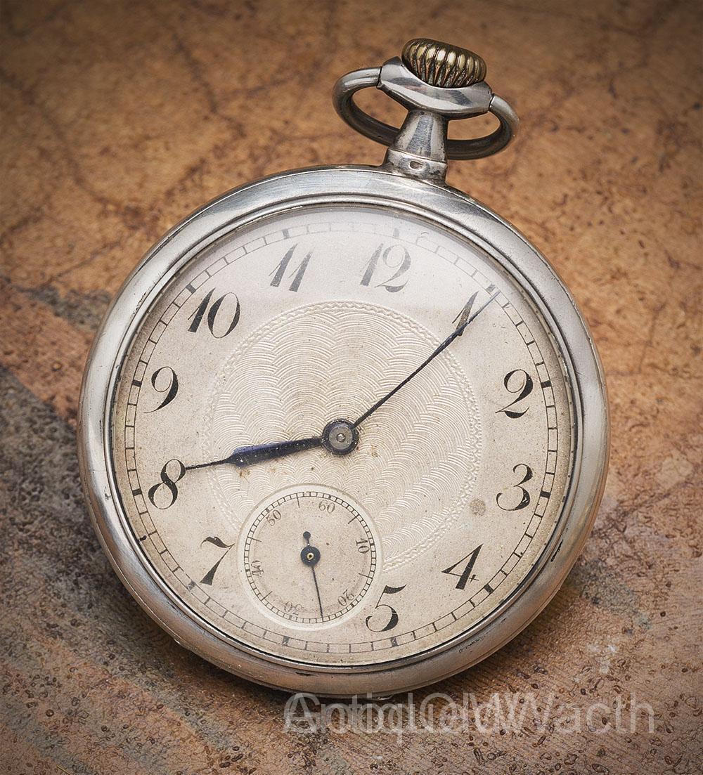 Nice Antique Swiss Solid Sterling Silver Gents Pocket Watch